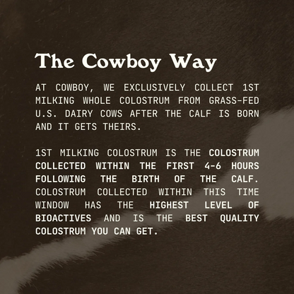 Cowboy Colostrum Powder - Bovine Colostrum Powder for Women & Men - First Day Milking Whole Colostrum - Grass Fed Colostrum Supplement for Gut Health, Immunity, Skin & Hair (Vanilla )