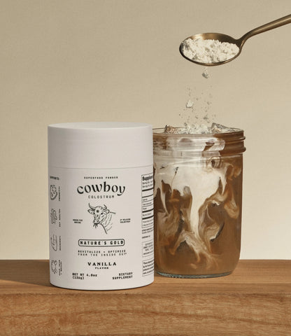 Cowboy Colostrum Powder - Bovine Colostrum Powder for Women & Men - First Day Milking Whole Colostrum - Grass Fed Colostrum Supplement for Gut Health, Immunity, Skin & Hair (Vanilla )