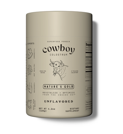 COWBOY COLOSTRUM Powder - Bovine Colostrum Powder for Women & Men - First Day Milking Whole Colostrum - Grass Fed Colostrum Supplement for Gut Health, Immunity, Skin & Hair (Unflavored,)