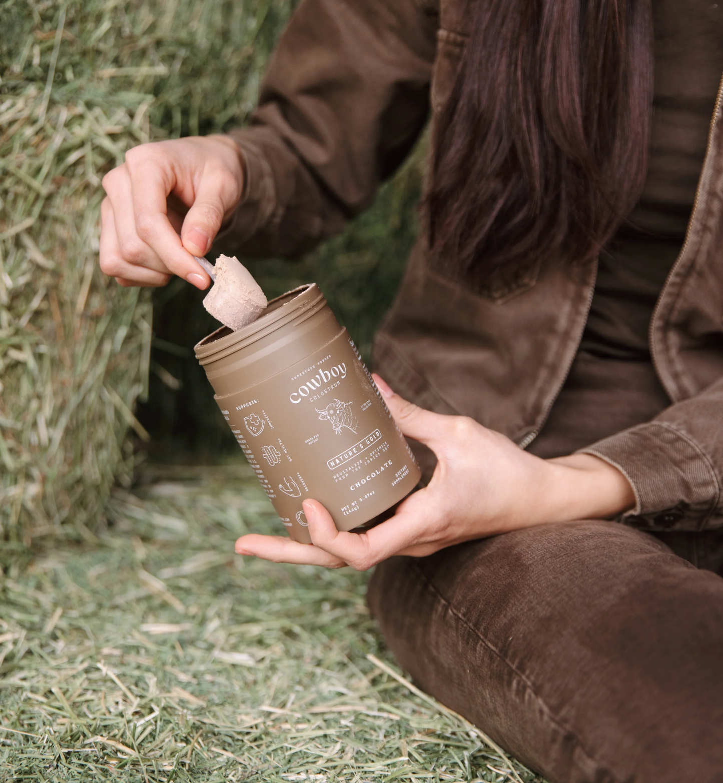 COWBOY COLOSTRUM Powder - Bovine Colostrum Powder for Women & Men - First Day Milking Whole Colostrum - Grass Fed Colostrum Supplement for Gut Health, Immunity, Skin & Hair (Chocolate,)