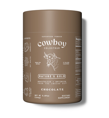 COWBOY COLOSTRUM Powder - Bovine Colostrum Powder for Women & Men - First Day Milking Whole Colostrum - Grass Fed Colostrum Supplement for Gut Health, Immunity, Skin & Hair (Chocolate,)